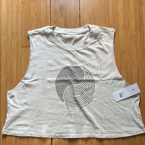 Spiritual Gangster Gray Graphic Muscle Tee Crop